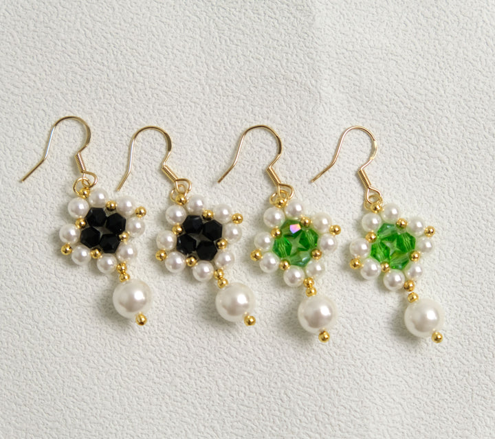 Beaded clover earrings