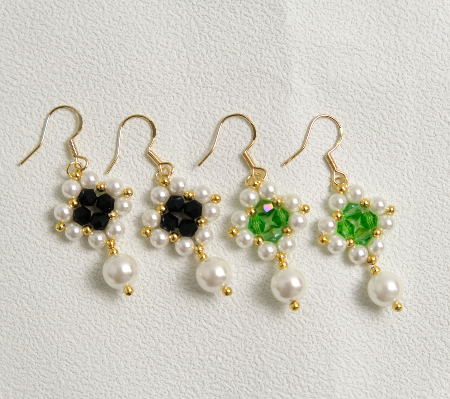 Beaded clover earrings